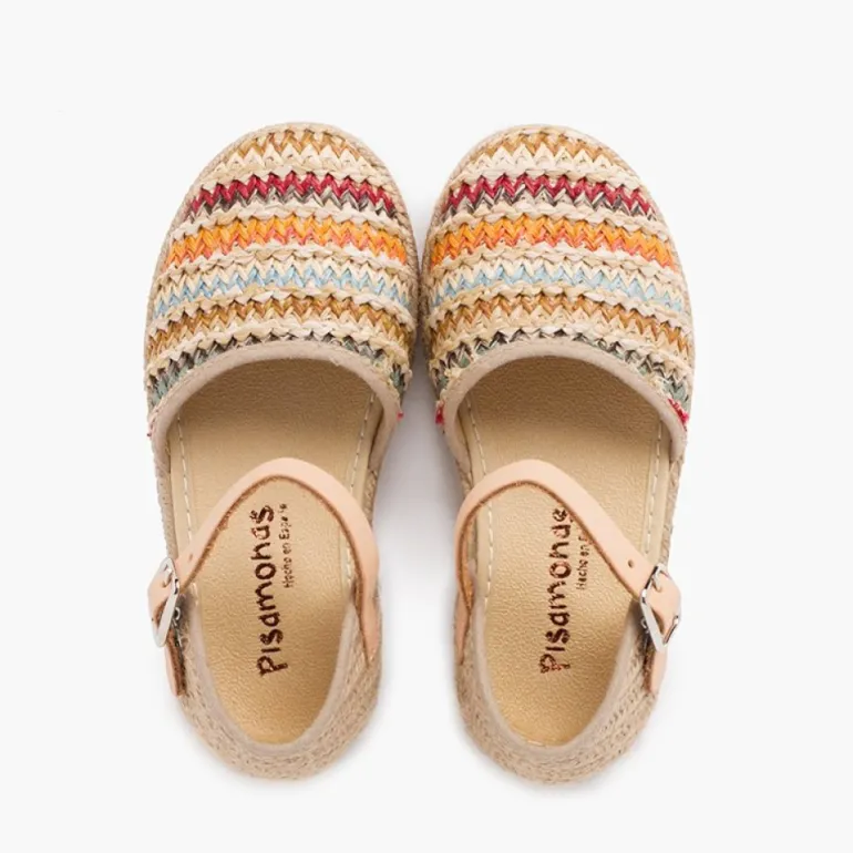 Menina Pisamonas Alpargatas Menina Rafia Multicolor
