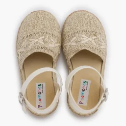 Menina Pisamonas Alpercatas Tira Bordada Fivela
