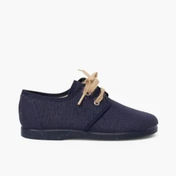 Menino Pisamonas Blucher Lona Fecho Atacadores Rusticos