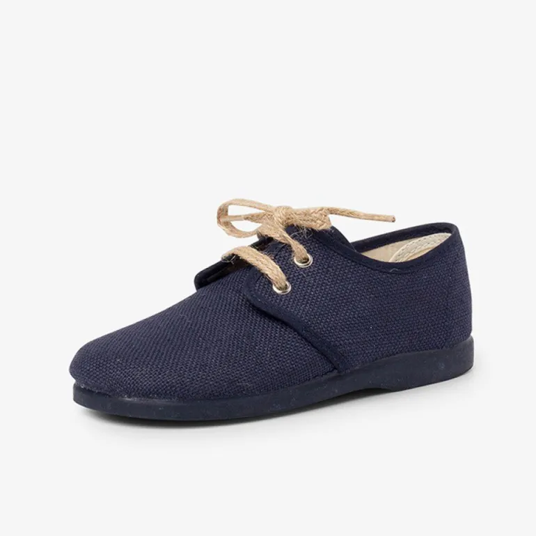 Menino Pisamonas Blucher Lona Fecho Atacadores Rusticos