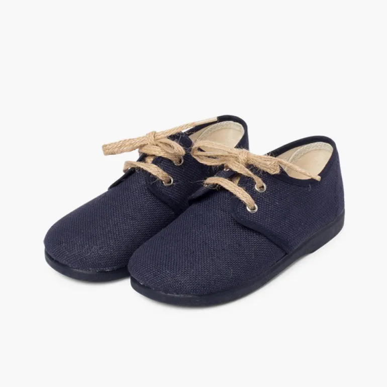 Menino Pisamonas Blucher Lona Fecho Atacadores Rusticos