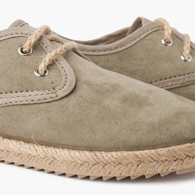 Menina Pisamonas Blucher Tipo Camurca Biqueira E Atacadores Juta
