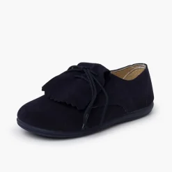 Menina Pisamonas Bluchers Camurca Lingueta Franjas