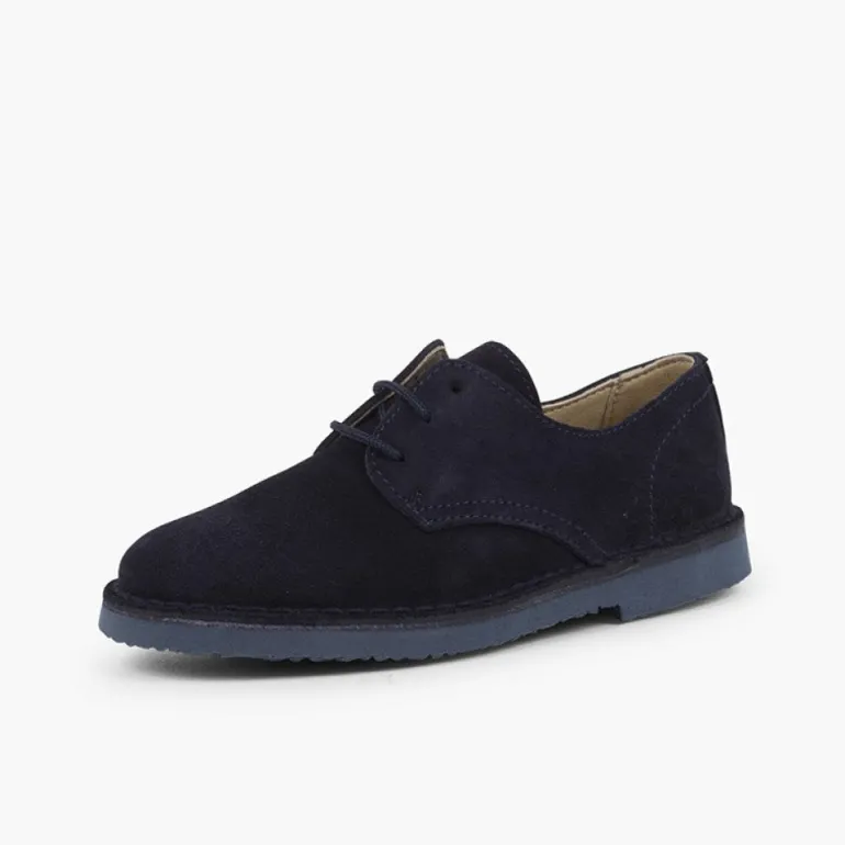 Menino Pisamonas Bluchers Camurca Lisos Sapatos De Festa Menino