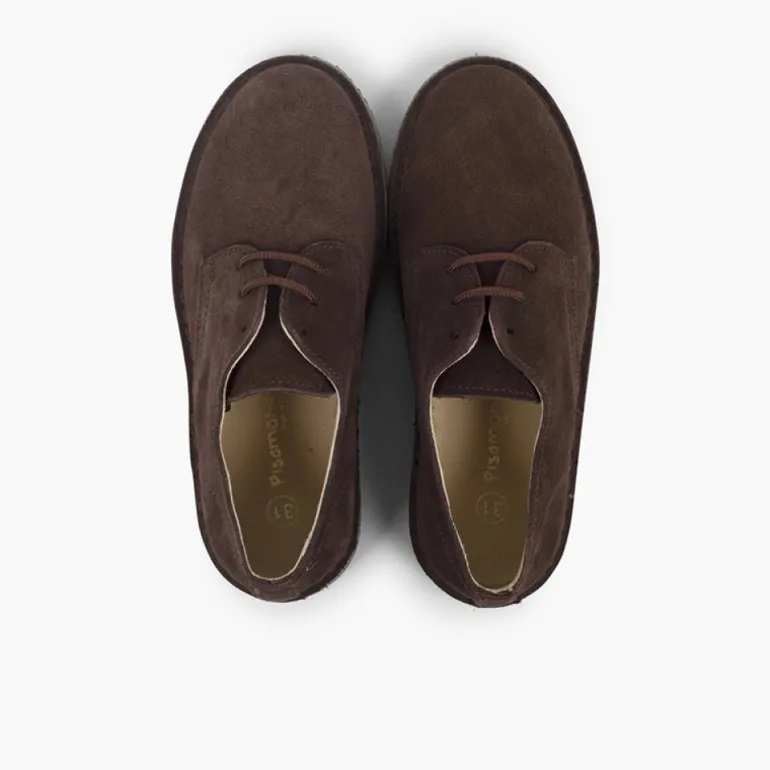Menino Pisamonas Bluchers Camurca Lisos Sapatos De Festa Menino