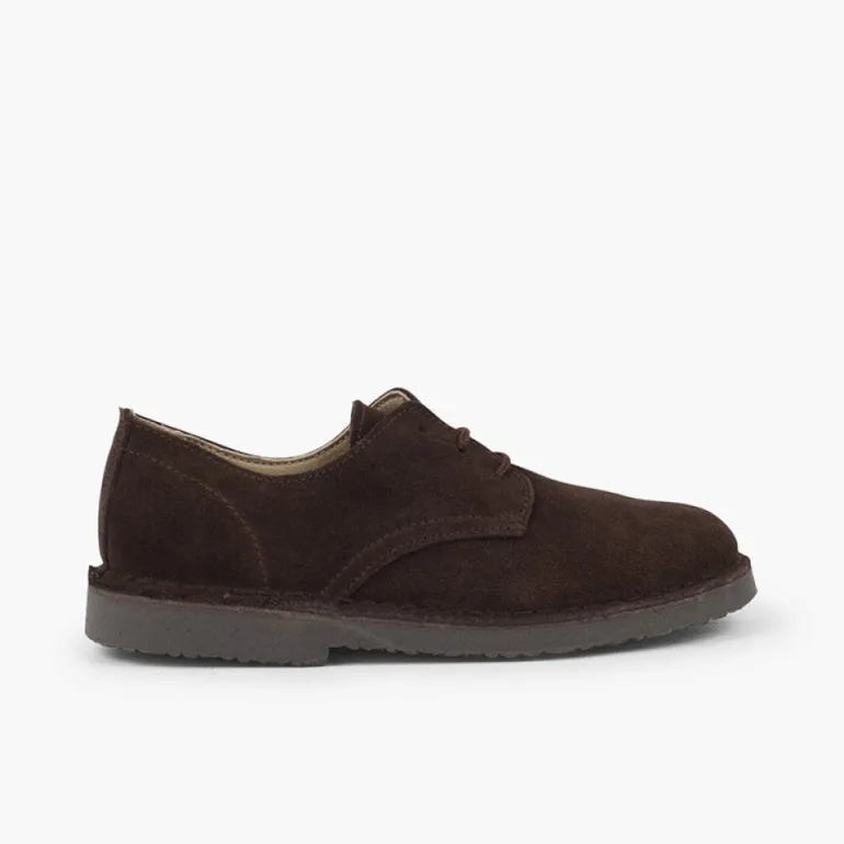 Menino Pisamonas Bluchers Camurca Lisos Sapatos De Festa Menino