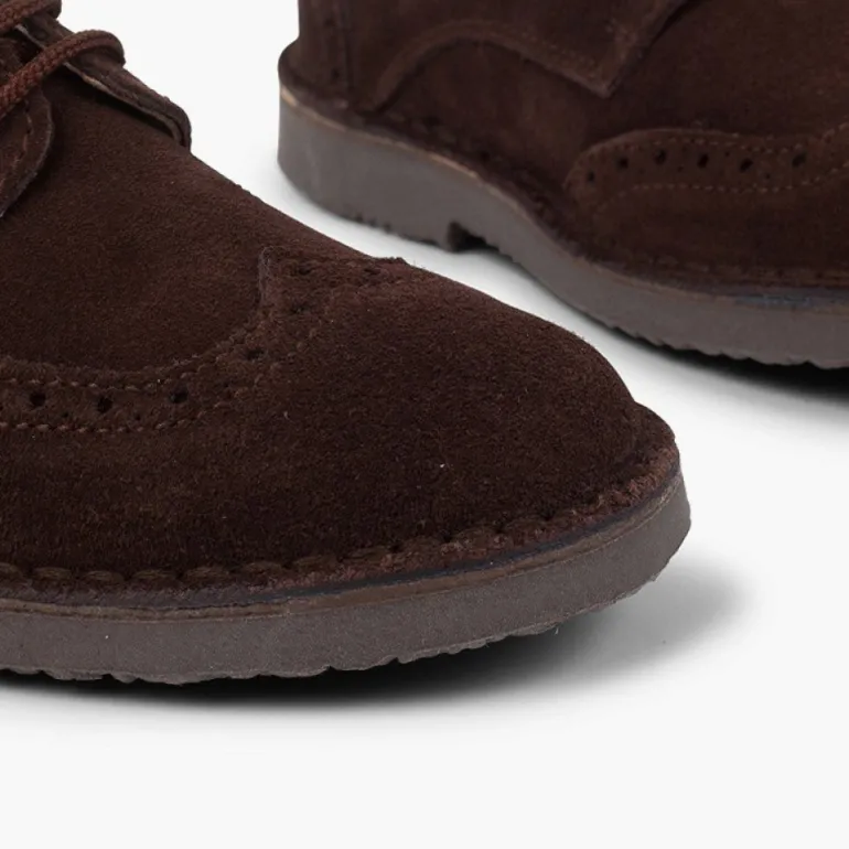 Menino Pisamonas Bluchers Camurca Picotados Para Festa Menino