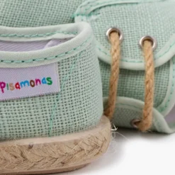 Menina Pisamonas Bluchers Linho Atacadores E Base Juta