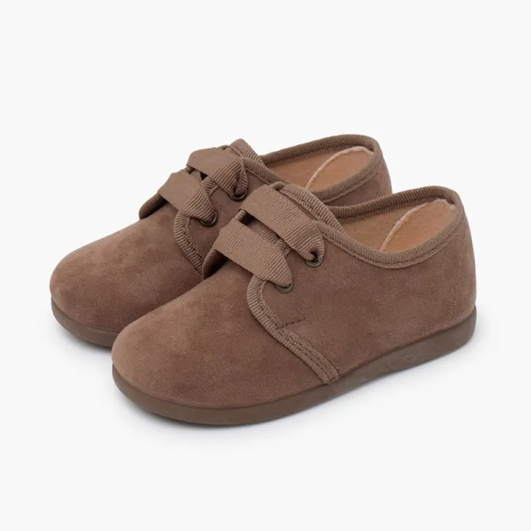 Menina Pisamonas Bluchers Tipo Camurca Atacador Gorgorao