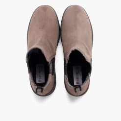Menina Pisamonas Bota Camurca Elastico Lateral Meia Riscas