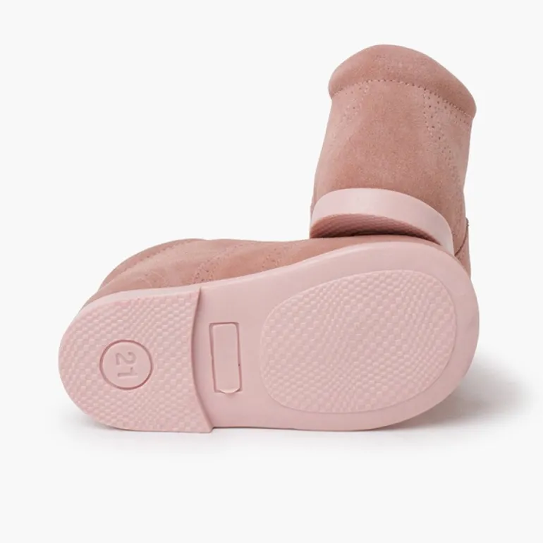 Menina Pisamonas Bota Estilo Inglês Camurca