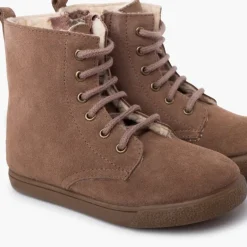 Menino Pisamonas Bota Pelo Atacadores Fecho-Eclair Lateral