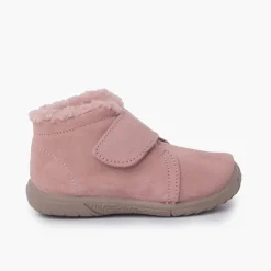 Menina Pisamonas Bota Rebordo Felpudo E Tira Aderente