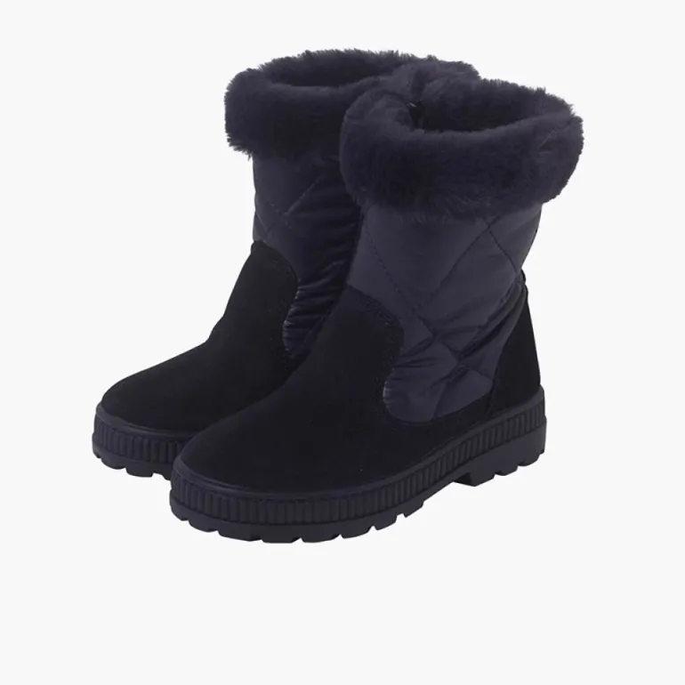 Menina Pisamonas Botas Acolchoadas Rebordo Pelinho