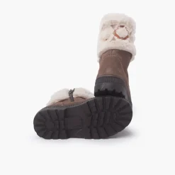 Menina Pisamonas Botas Adorno Geometrico Rebordo Pelinho