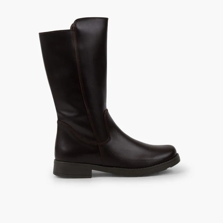 Menina Pisamonas Botas Altas Pele Menina E Mulher Cano Largo
