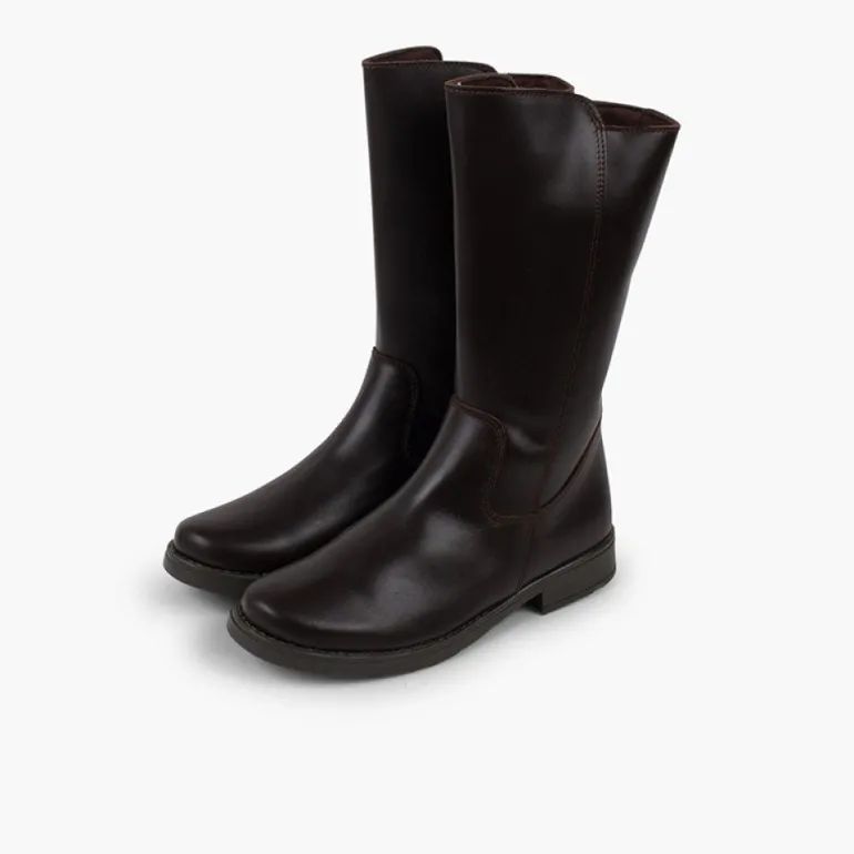 Menina Pisamonas Botas Altas Pele Menina E Mulher Cano Largo