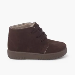 Menina Pisamonas Botas Camurca Criancas Atacadores Intercambiaveis
