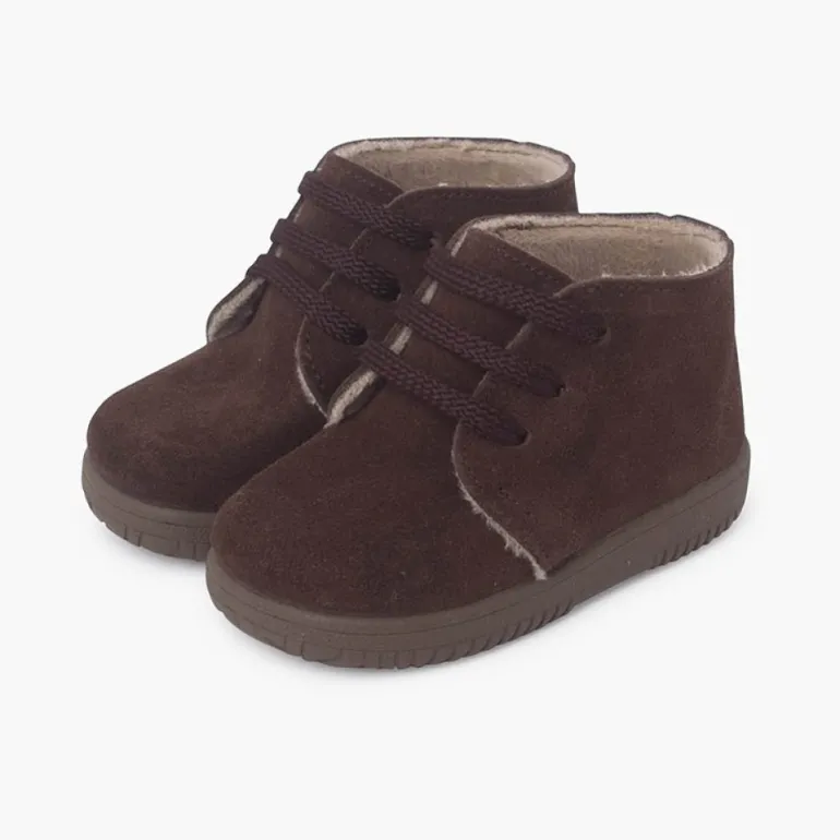 Menina Pisamonas Botas Camurca Criancas Atacadores Intercambiaveis