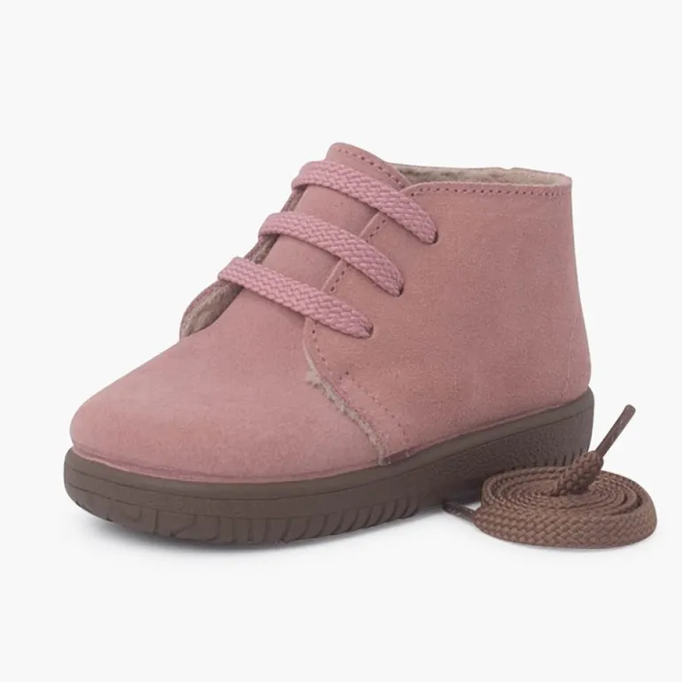 Menina Pisamonas Botas Camurca Criancas Atacadores Intercambiaveis
