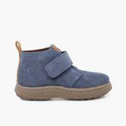Menino Pisamonas Botas Camurca Criancas Sola Sport Tira Aderente