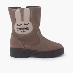 Menina Pisamonas Botas Camurca Elastico Coelho