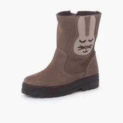 Menina Pisamonas Botas Camurca Elastico Coelho