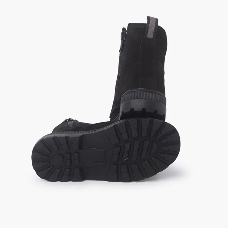 Menina Pisamonas Botas Camurca Estilo Militar Criancas