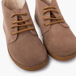 Menina Pisamonas Botas Camurca Estilo Safari Contraste