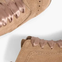 Menina Pisamonas Botas Camurca Fecho-Eclair Atacadores De Cetim