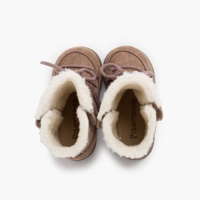 Menina Pisamonas Botas Cano Felpudo Fecho Aderente