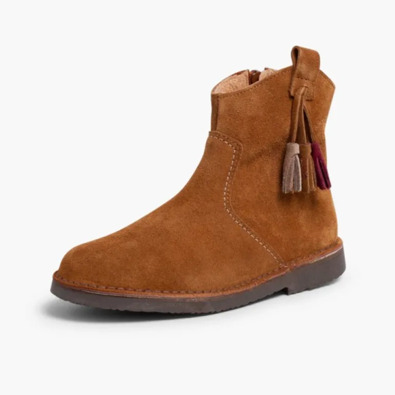 Menina Pisamonas Botas Com Berloques E Fecho-Eclair