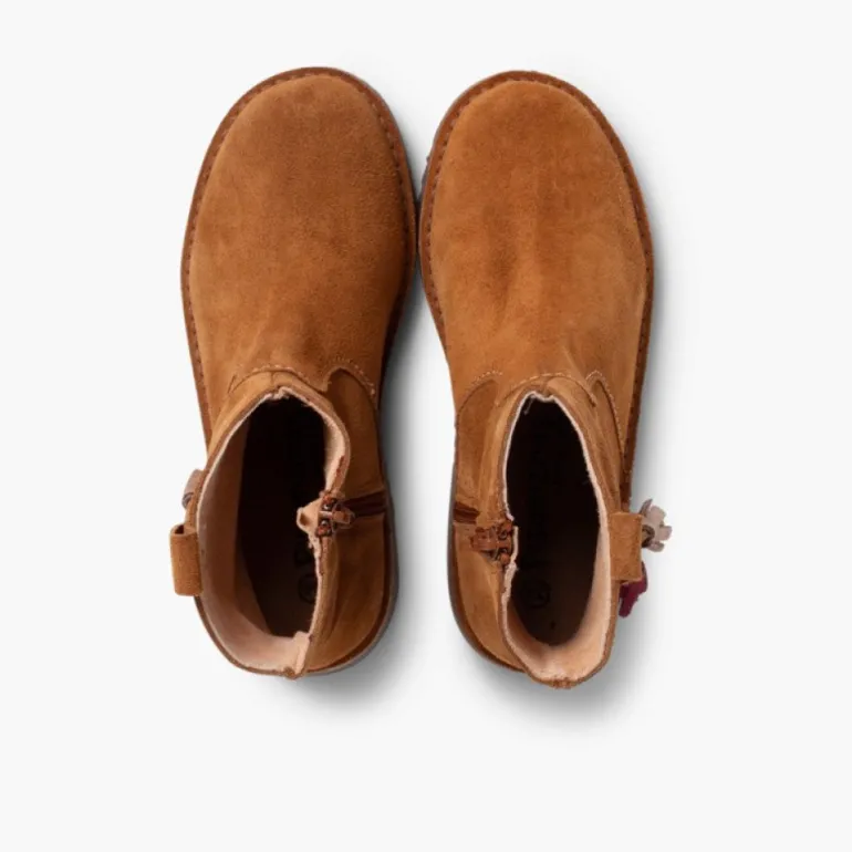 Menina Pisamonas Botas Com Berloques E Fecho-Eclair