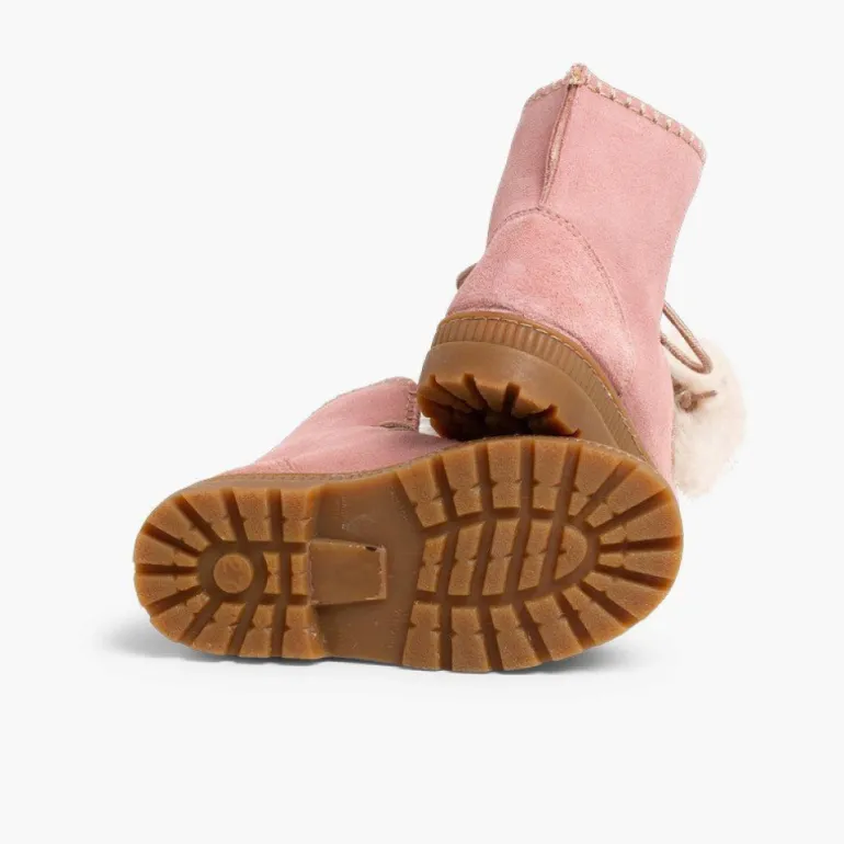 Menina Pisamonas Botas Com Pompons Camurca Menina