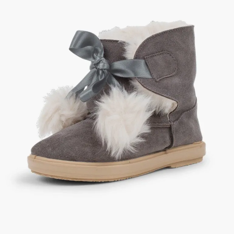 Menina Pisamonas Botas Estilo Esquimo Menina Com Pompons
