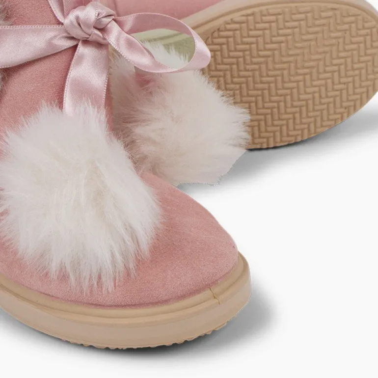 Menina Pisamonas Botas Estilo Esquimo Menina Com Pompons