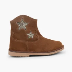 Menina Pisamonas Botas Estrelas Menina E Mulher Com Fecho-Eclair