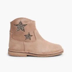 Menina Pisamonas Botas Estrelas Menina E Mulher Com Fecho-Eclair