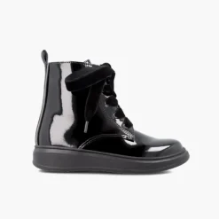 Menina Pisamonas Botas Fecho-Eclair Acabamento Verniz Garvalin