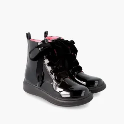 Menina Pisamonas Botas Fecho-Eclair Acabamento Verniz Garvalin