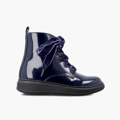 Menina Pisamonas Botas Fecho-Eclair Acabamento Verniz Garvalin
