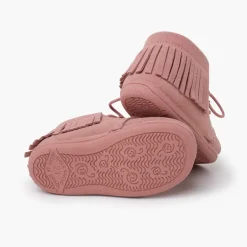 Menina Pisamonas Botas Franjas Atacadores Primeiros Passos