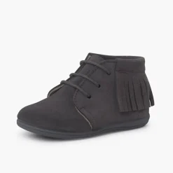 Menina Pisamonas Botas Franjas Atacadores Primeiros Passos