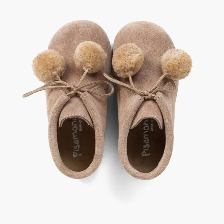 Menina Pisamonas Botas Infantis Com Pompons