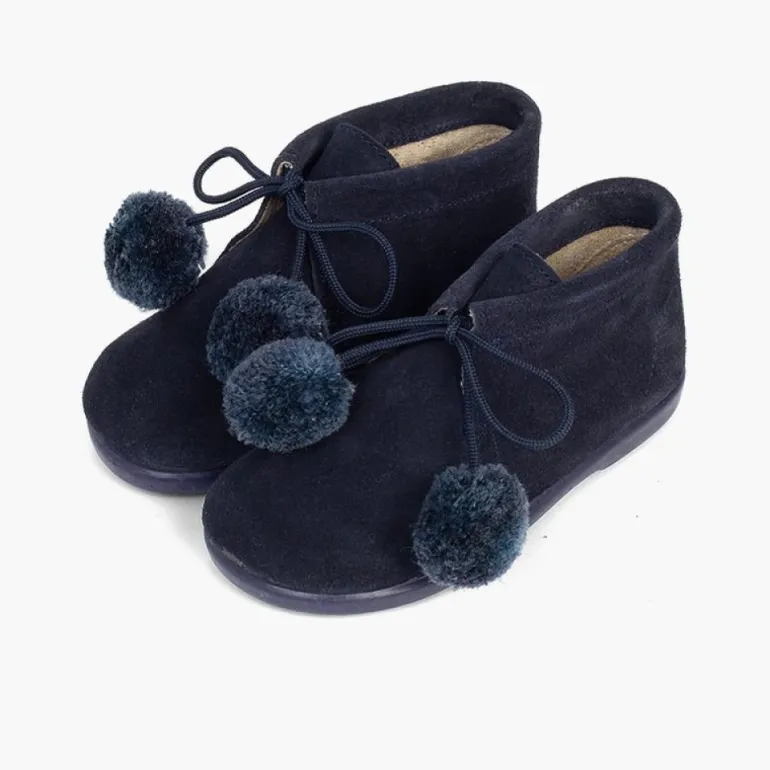 Menina Pisamonas Botas Infantis Com Pompons