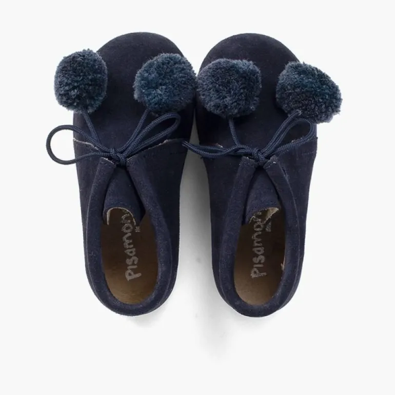 Menina Pisamonas Botas Infantis Com Pompons