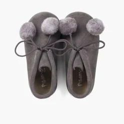 Menina Pisamonas Botas Infantis Com Pompons
