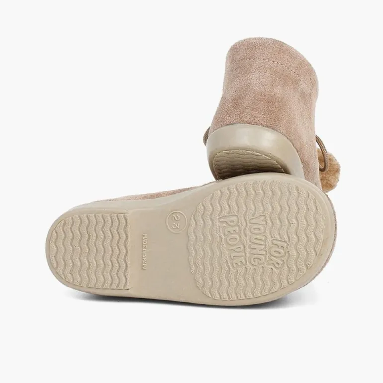 Menina Pisamonas Botas Infantis Com Pompons