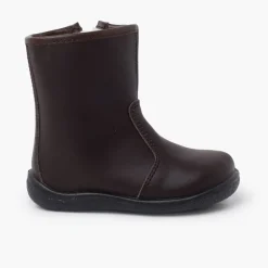Menina Pisamonas Botas Lisas Pele Lavavel Criancas