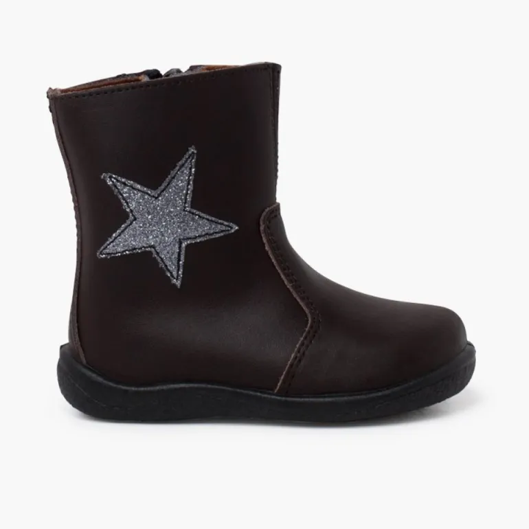 Menina Pisamonas Botas Menina Estrela Pele Lavavel